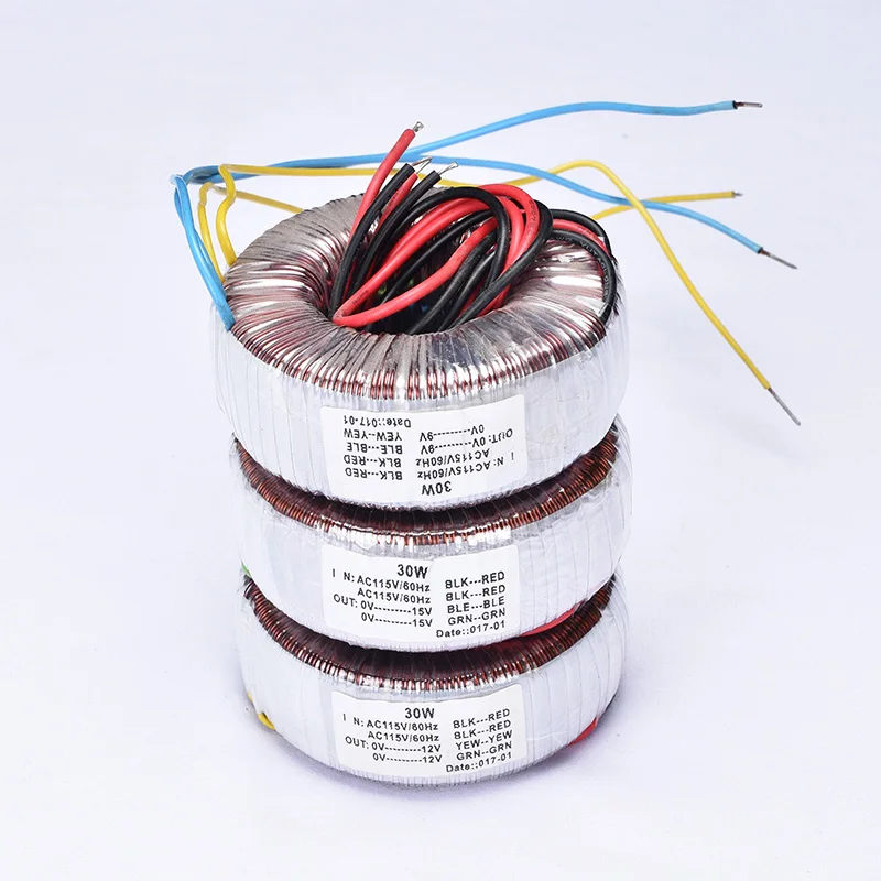 1pcs 30W pure copper ring transformer Dual 15V & Dual 12V & Dual 9V Audio power transformer for DAC Preamp
1pcs 30W pure copper ring transformer Dual 15V & Dual 12V & Dual 9V Audio power transformer for DAC Preamp