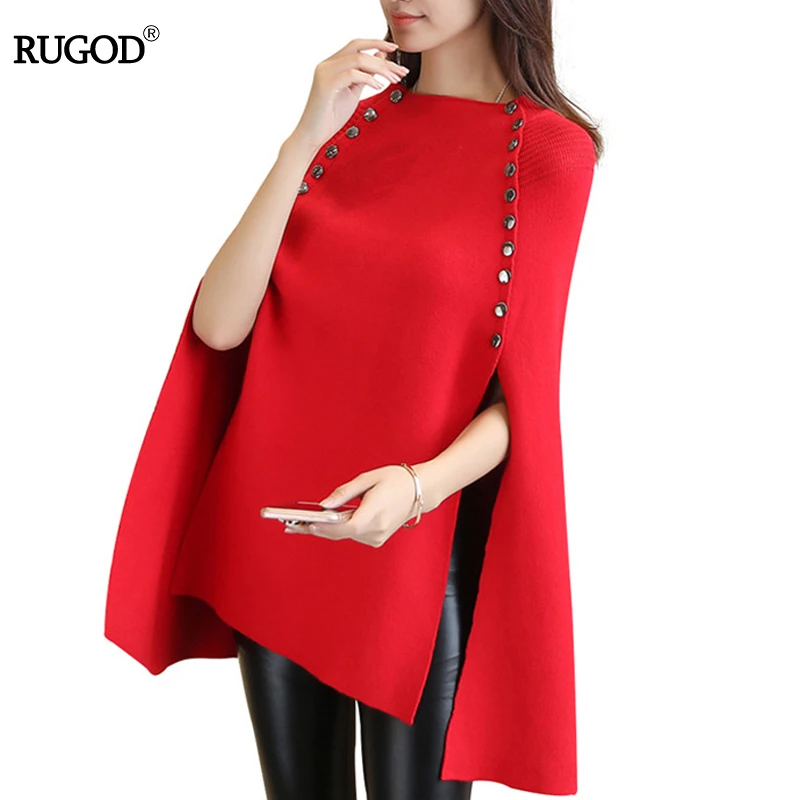 RUGOD 2019 Christmas Sweater Solid Long Batwing Sleeve Women Sweaters And Pullovers Over Size O-neck Button Cloak Poncho
RUGOD 2019 Christmas Sweater Solid Long Batwing Sleeve Women Sweaters And Pullovers Over Size O-neck Button Cloak Poncho