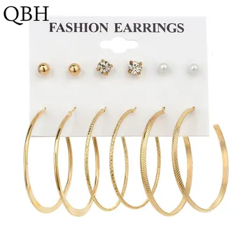 6 Pairs/set Earring Set European Simple Punk Crystal Pearl Small Ball Big Circle Round Hoop Earrings for Women Jewelry
6 Pairs/set Earring Set European Simple Punk Crystal Pearl Small Ball Big Circle Round Hoop Earrings for Women Jewelry