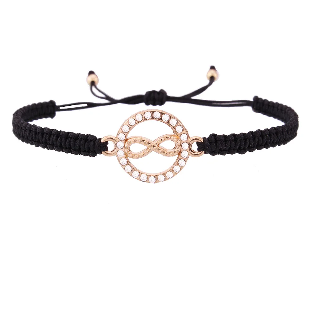 round infinity charm bracelet cute full jeweled black blue pink red string braided adjustable friendship bracelet femme cordon
round infinity charm bracelet cute full jeweled black blue pink red string braided adjustable friendship bracelet femme cordon