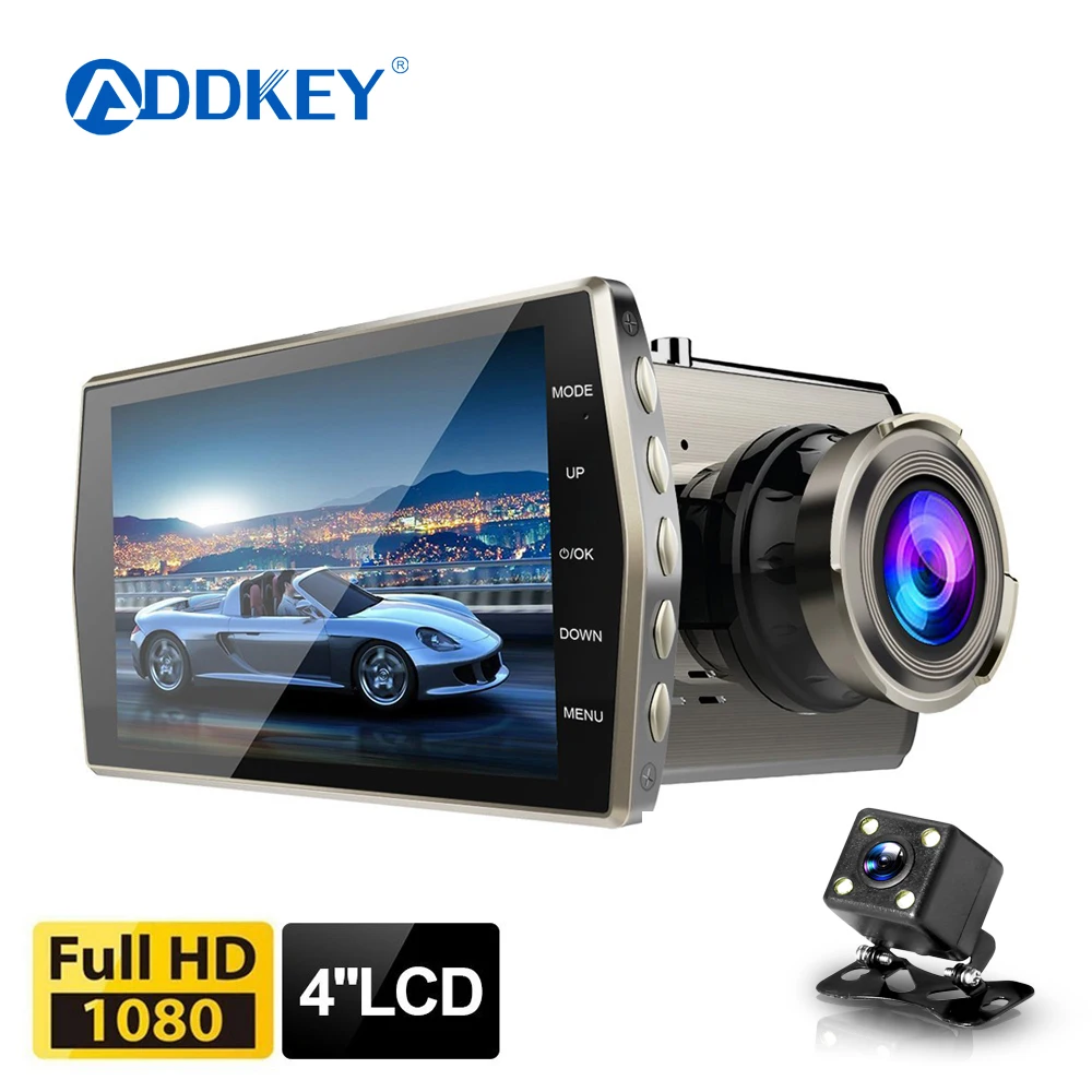 ADDKEY Dash Cam Dual Lens Car DVR Vehicle Camera Full HD 1080P 4" IPS Front+Rear Night Vision Video Recorder G-sensor dash cam
ADDKEY Dash Cam Dual Lens Car DVR Vehicle Camera Full HD 1080P 4" IPS Front+Rear Night Vision Video Recorder G-sensor dash cam