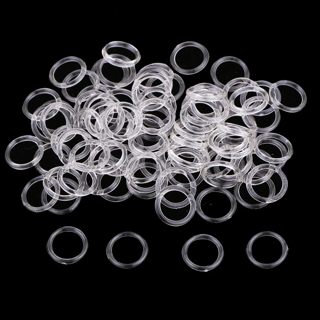 100pcs Clear Nylon Bra Strap Adjuster Slider O Ring Lingerie Sewing Crafts