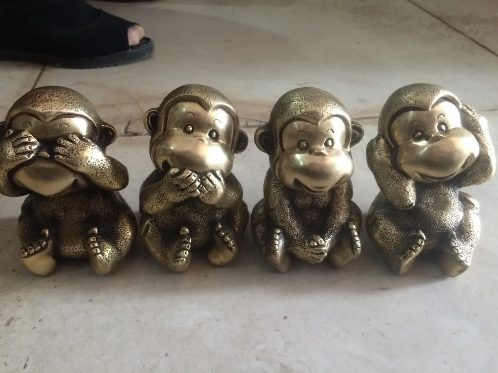 Family decoration office decoration four cute little monkey brass statues decoration metal handicraft
Family decoration office decoration four cute little monkey brass statues decoration metal handicraft