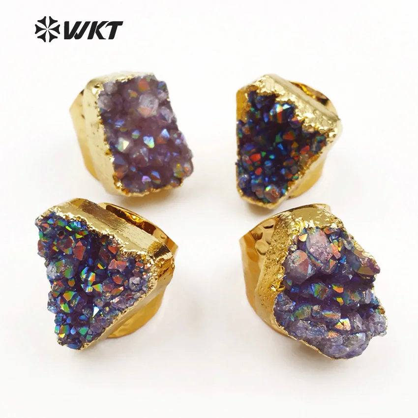 WT-R304 WKT Wholesale Natural stone women rings irregular purple aura stone with gold color plated classic style cocktail rings
WT-R304 WKT Wholesale Natural stone women rings irregular purple aura stone with gold color plated classic style cocktail rings
