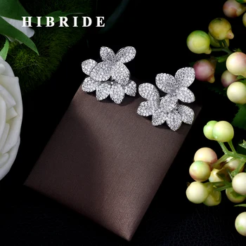 HIBRIDE Luxury AAA Cubic Zircona Flower Shape Stud Earring Fashion Dubai Jewelry for Women Weeding brincos para as mulheresE-437
HIBRIDE Luxury AAA Cubic Zircona Flower Shape Stud Earring Fashion Dubai Jewelry for Women Weeding brincos para as mulheresE-437