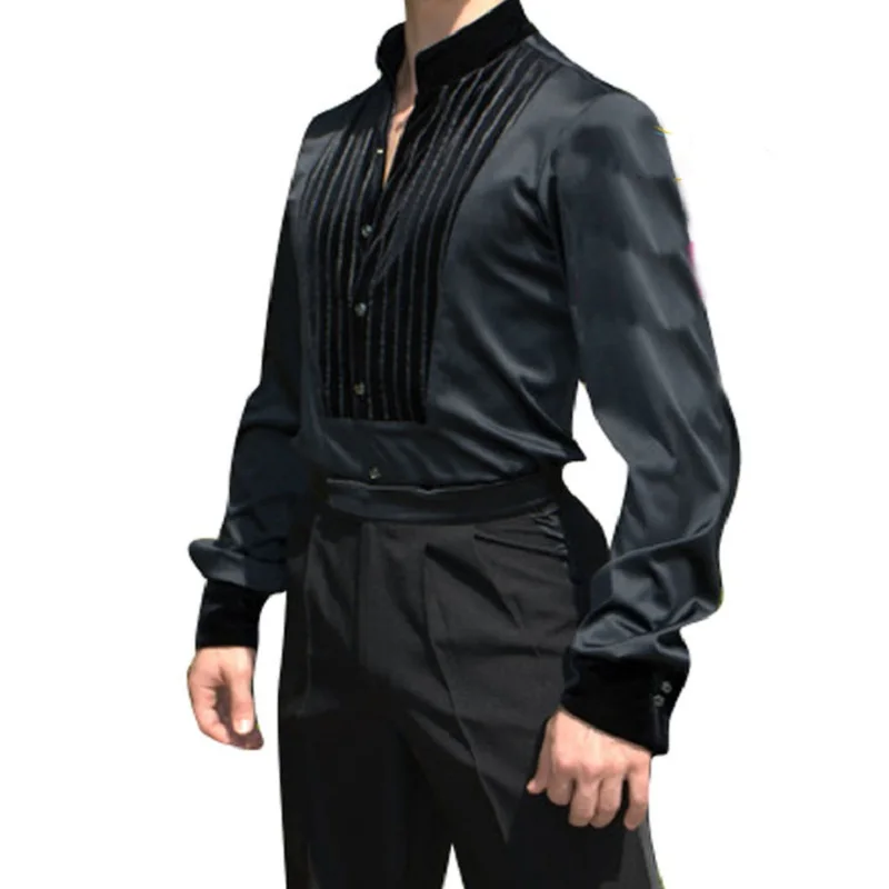 Latin Dance Shirts Men Black Long Sleeve Male Ballroom Salsa Samba Dancewear Professional Competition Men'S Dance Top DNV10308
Latin Dance Shirts Men Black Long Sleeve Male Ballroom Salsa Samba Dancewear Professional Competition Men'S Dance Top DNV10308