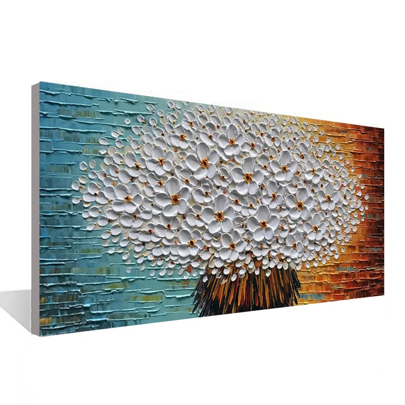 White flower 3D canvas painting to the living room bedroom restaurant wall art hand painted oil painting
White flower 3D canvas painting to the living room bedroom restaurant wall art hand painted oil painting