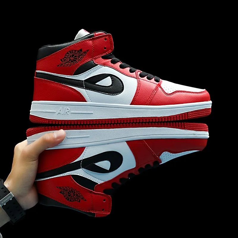 2019 Spring Black and Red Sculpture Basketball Sports Shoes Men's 100 Skateboard Shoes High Men's Shoes
2019 Spring Black and Red Sculpture Basketball Sports Shoes Men's 100 Skateboard Shoes High Men's Shoes