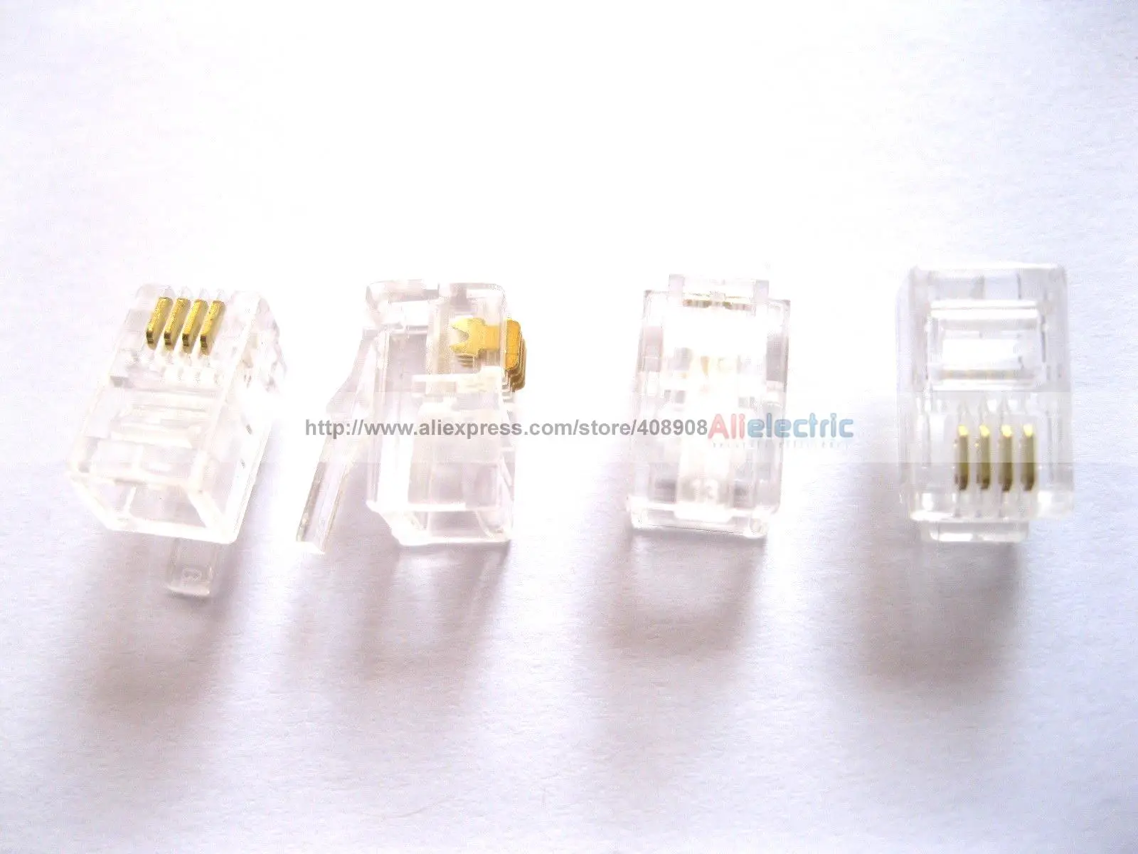 200 Pcs RJ11 4P4C Modular Plug Telephone Connector 
200 Pcs RJ11 4P4C Modular Plug Telephone Connector