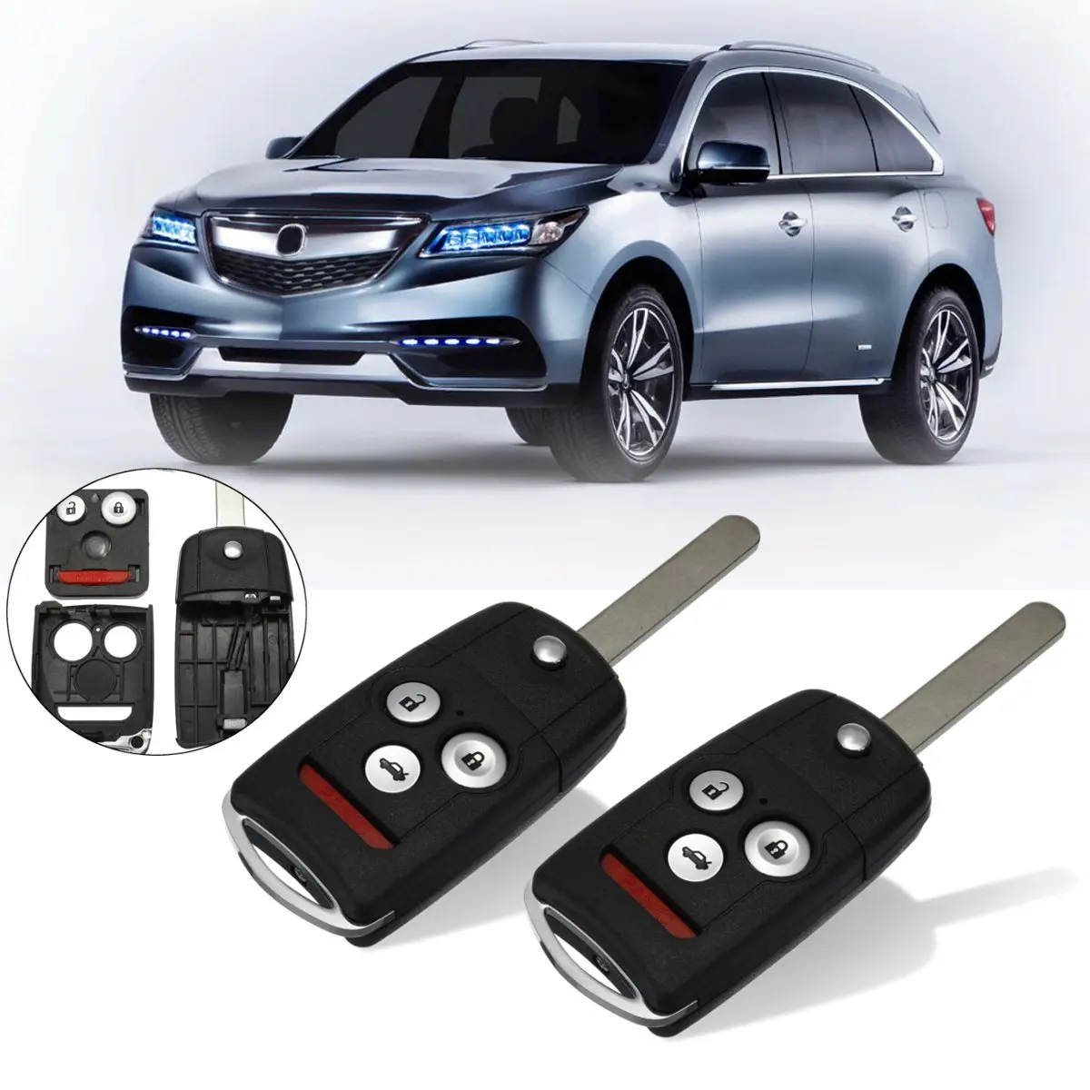 2Pcs 3+1 Buttons Remote Flip Car Key Fob Shell Case w/ Uncut Blade For Honda/Accord/Acura TL TSX MDX RDX ZDX 2009 2010 2011 2012
2Pcs 3+1 Buttons Remote Flip Car Key Fob Shell Case w/ Uncut Blade For Honda/Accord/Acura TL TSX MDX RDX ZDX 2009 2010 2011 2012