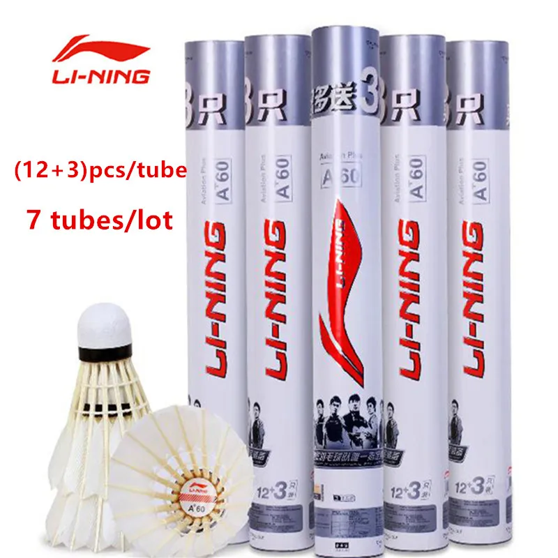 LINING 105Pcs=7tubes Li-Ning Brand A+60 Badminton Shuttlecock Goose Feather Birdies Flying Stably Durable Li Ning Battledore
LINING 105Pcs=7tubes Li-Ning Brand A+60 Badminton Shuttlecock Goose Feather Birdies Flying Stably Durable Li Ning Battledore