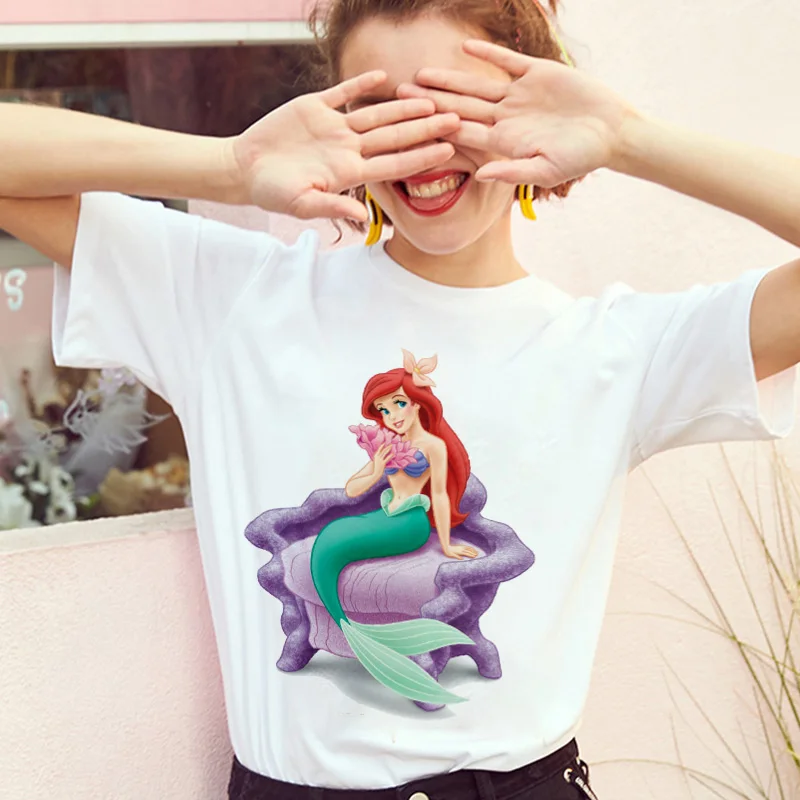 Cartoon mermaid Printed Tshirt Summer Thin Section Tops Female Clothing T shirt Women Harajuku White Femme Short Sleeve T-shirt
Cartoon mermaid Printed Tshirt Summer Thin Section Tops Female Clothing T shirt Women Harajuku White Femme Short Sleeve T-shirt