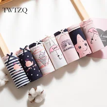 Baleia TWTZQ Estrelas Do Mar Guarda-chuva Impressão Calcinhas Para Mulheres Roupa Interior de Algodão New Girl Briefs Feminino Lingerie Sexy Bonito Cuecas(China)