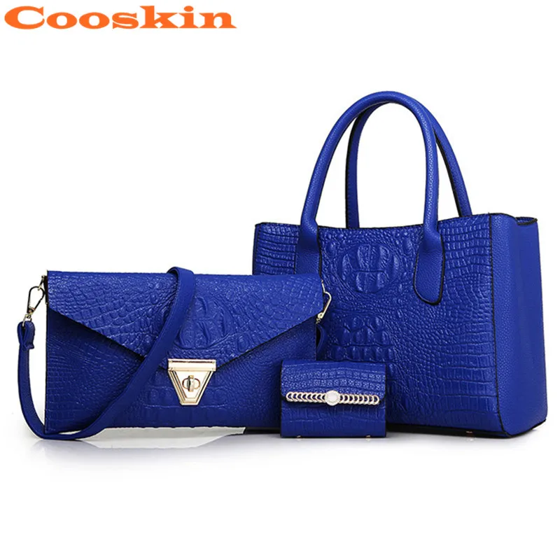 3pcs Per Set Black Blue Red Gold Alligator Leather Handbag Women Shoulder Bag Messenger Bag
3pcs Per Set Black Blue Red Gold Alligator Leather Handbag Women Shoulder Bag Messenger Bag