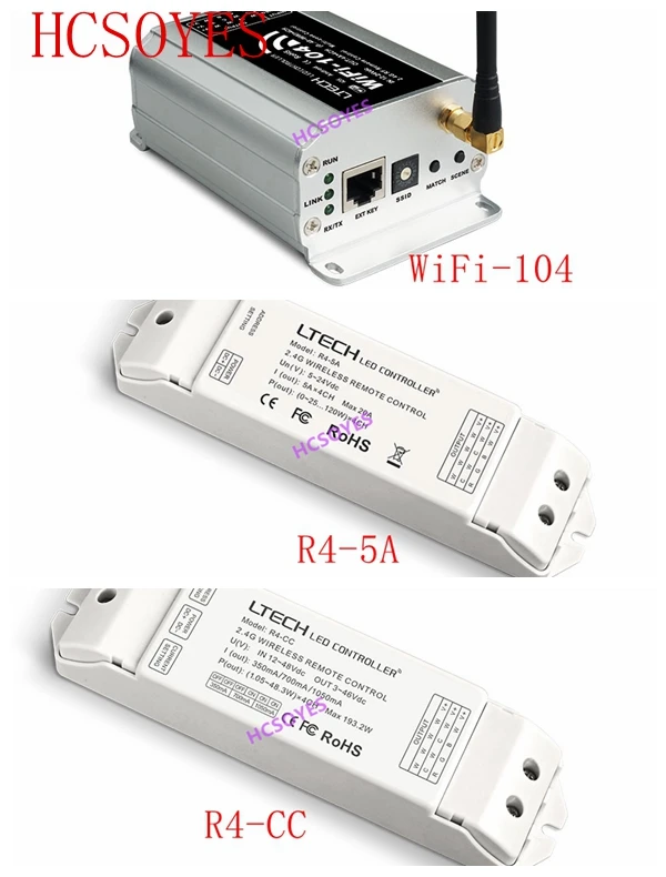 

LTECH 2.4GHz R4-5A /R4-CC Zone Receiver work with WiFi-104 LED wifi controller M12 IR remote WiFi supports max12 zones