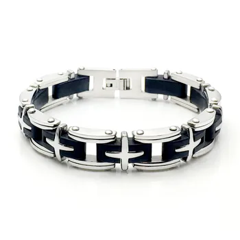 Rock and Roll Fashion Titanium Steel Silicone Men's Bracelet Electroplating Gold Cross GFL831 Stainless Steel Jewelry
Rock and Roll Fashion Titanium Steel Silicone Men's Bracelet Electroplating Gold Cross GFL831 Stainless Steel Jewelry