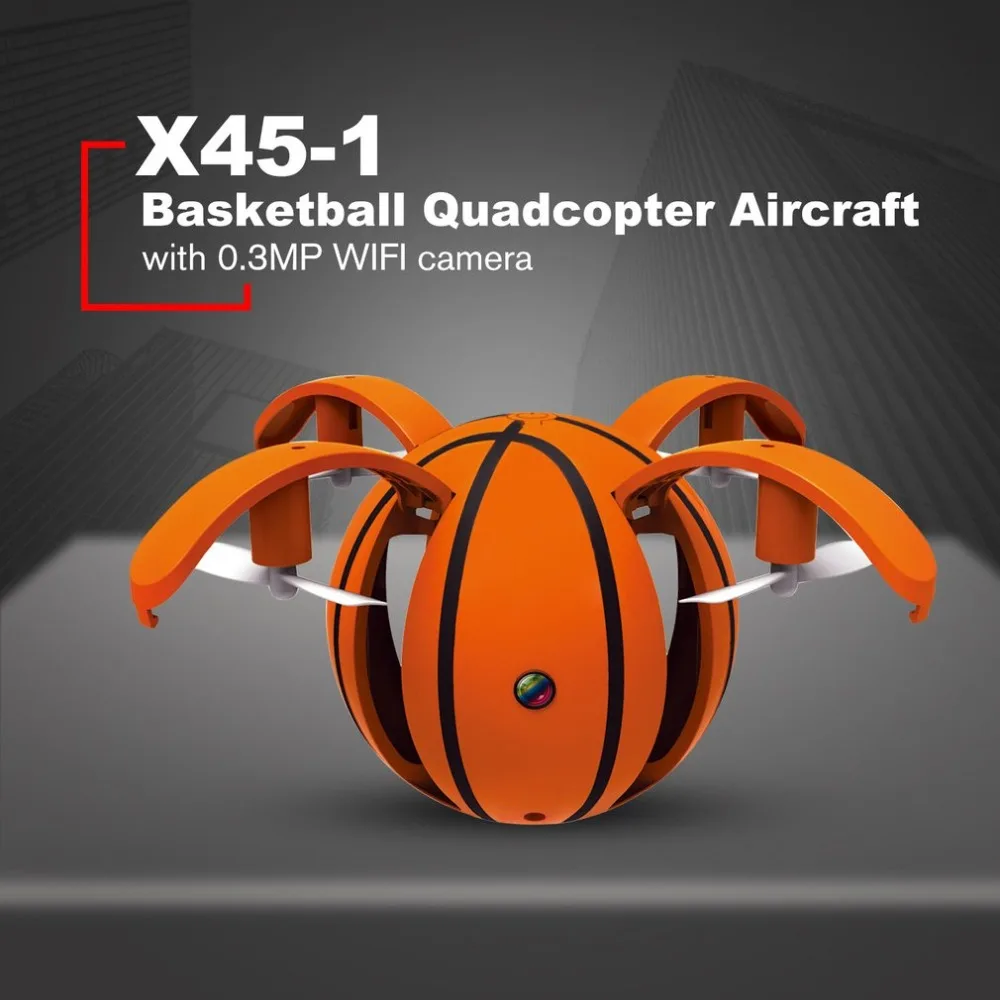 X45-1 RC Drone Camera 720P 2.4Ghz Wifi FPV Foldable Basketball Plane Altitude Hold Headless Mode G-sensor Quadcopter Aircraft
X45-1 RC Drone Camera 720P 2.4Ghz Wifi FPV Foldable Basketball Plane Altitude Hold Headless Mode G-sensor Quadcopter Aircraft
