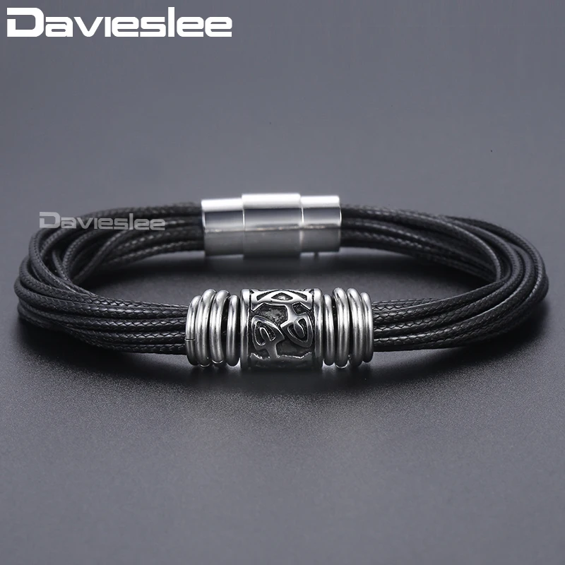 Davieslee Mens Leather Bracelet 2018 Black Multilayer Braided Leather Bracelets For Men Stainless Steel Magnetic Clasps DDLB104
Davieslee Mens Leather Bracelet 2018 Black Multilayer Braided Leather Bracelets For Men Stainless Steel Magnetic Clasps DDLB104