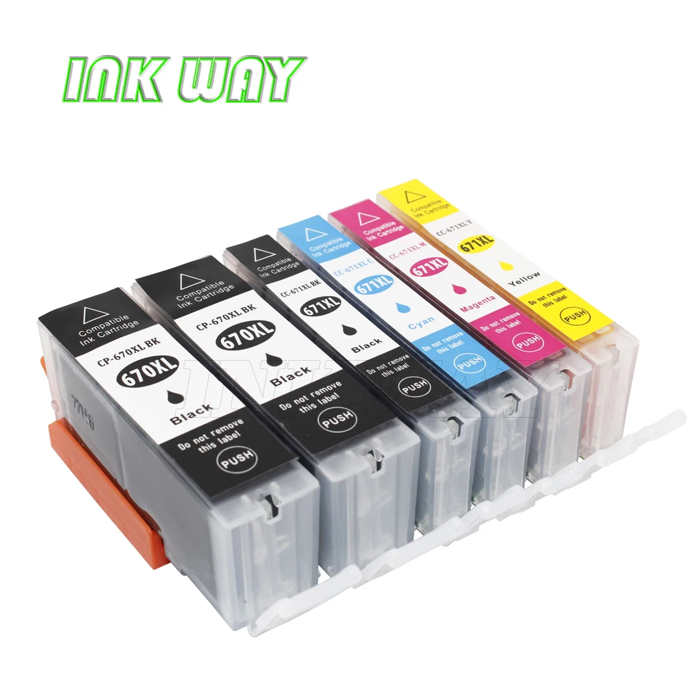 INK WAY 6x Ink Cartridges PGI-670XL CLI-671XL for Pixma MG5760 MG5765 MG6865 MG7760 etc.,1 extra black with 5C full set
INK WAY 6x Ink Cartridges PGI-670XL CLI-671XL for Pixma MG5760 MG5765 MG6865 MG7760 etc.,1 extra black with 5C full set
