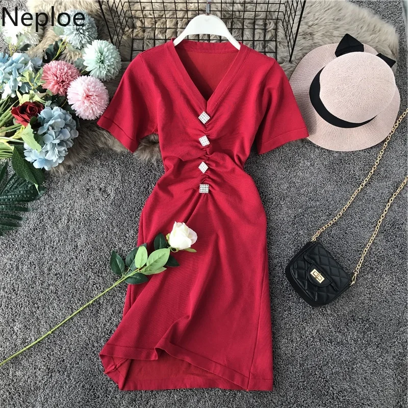 Neploe 2019 Summer Elegant Knit Dress Women V Neck Fold Bodycon Dresses Stretch Robe Female Solid Party Dress Tunic Vestidos
Neploe 2019 Summer Elegant Knit Dress Women V Neck Fold Bodycon Dresses Stretch Robe Female Solid Party Dress Tunic Vestidos