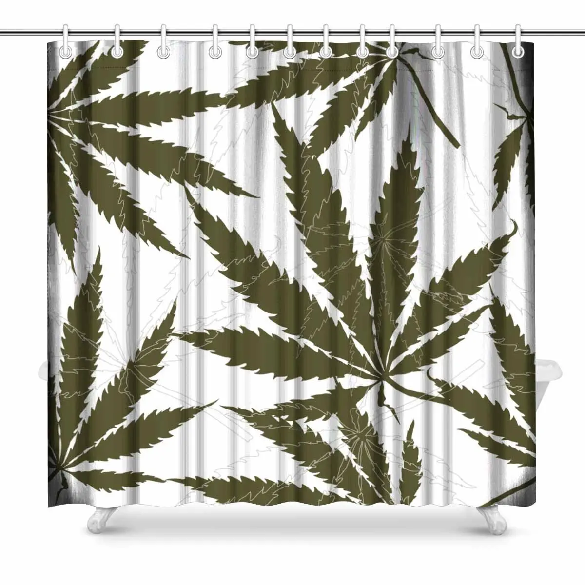Aplysia Pattern with Leaves of Hemp Hashish Poppy Leaves Plant Bathroom Shower Curtain Accessories
Aplysia Pattern with Leaves of Hemp Hashish Poppy Leaves Plant Bathroom Shower Curtain Accessories