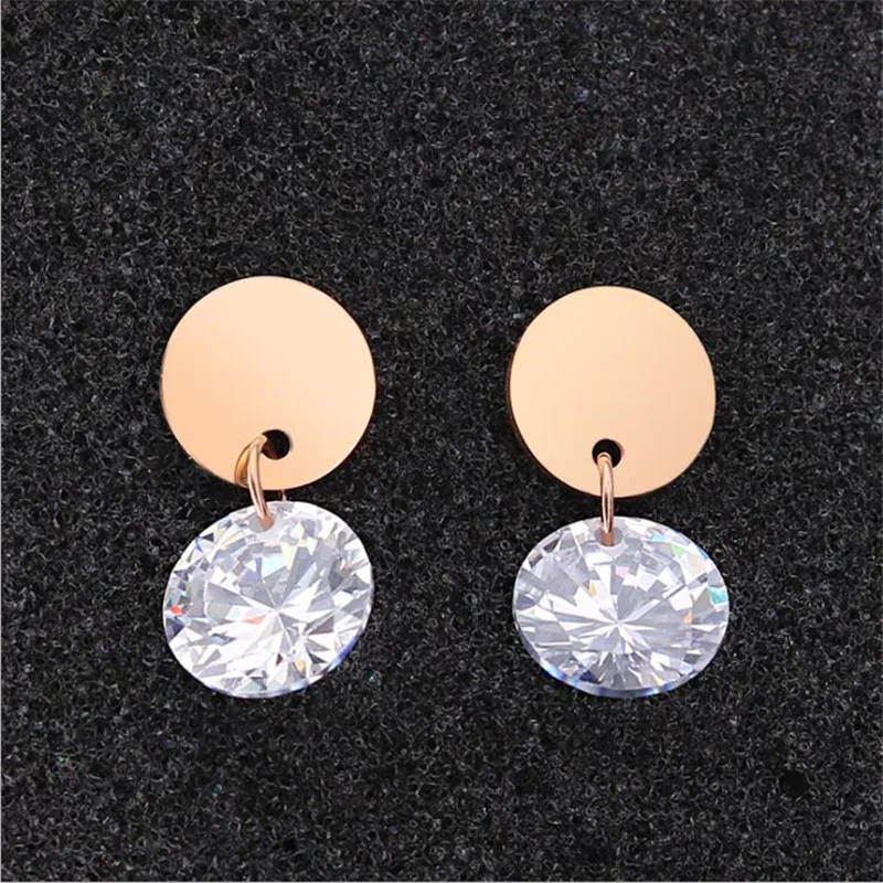 Korean Style 316 L Stainless Steel Drop Earrings With 10mm AAA Zircons Drop Earring For Women Titanium
Korean Style 316 L Stainless Steel Drop Earrings With 10mm AAA Zircons Drop Earring For Women Titanium