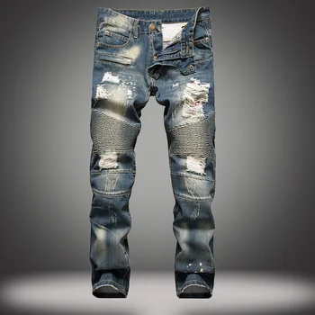 New Skinny Men Biker Jeans Ripped Denim Slim Motorcycle Pants Men Classic Rap Hip Hop Casual Winter C Jeans Men Blue
New Skinny Men Biker Jeans Ripped Denim Slim Motorcycle Pants Men Classic Rap Hip Hop Casual Winter C Jeans Men Blue