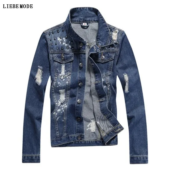 Punk Male Slim Fit Denim Jacket Men Hip Hop Ripped Jeans Jacket Men's Outerwear Mens Spring Autumn Hiphop Jackets Coats Rivets
Punk Male Slim Fit Denim Jacket Men Hip Hop Ripped Jeans Jacket Men's Outerwear Mens Spring Autumn Hiphop Jackets Coats Rivets