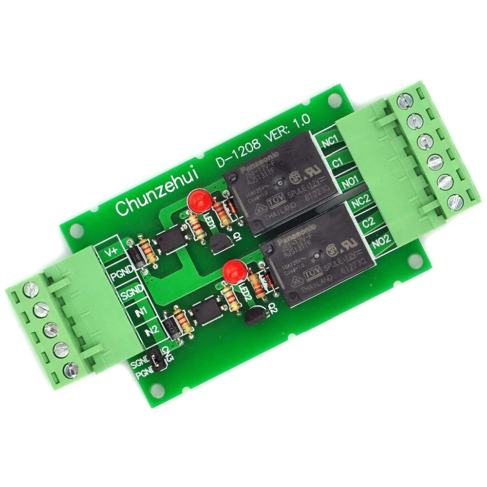 Electronics-Salon DC 12V Two Channel 10Amp Opto-Isolated Power Relay Module Board, Pluggable Terminal Block.
Electronics-Salon DC 12V Two Channel 10Amp Opto-Isolated Power Relay Module Board, Pluggable Terminal Block.