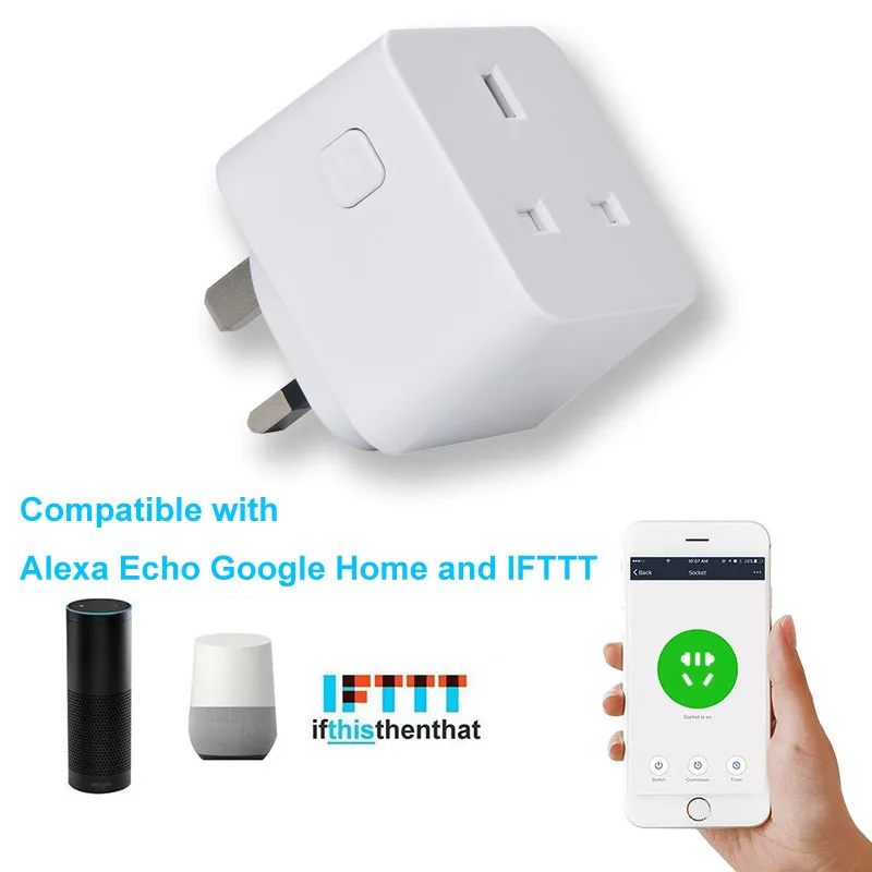 2PC Smart UK Plug Wifi Outlet Compatible for Alexa Echo Google Home with Timer Function AU.22
2PC Smart UK Plug Wifi Outlet Compatible for Alexa Echo Google Home with Timer Function AU.22