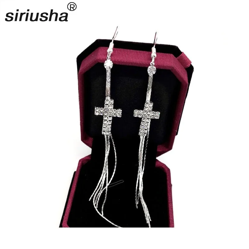 Bells Cross Tassel Earrings Extra Long Rhinestone Earrings Earrings Wholesale Solid Products S275
Bells Cross Tassel Earrings Extra Long Rhinestone Earrings Earrings Wholesale Solid Products S275