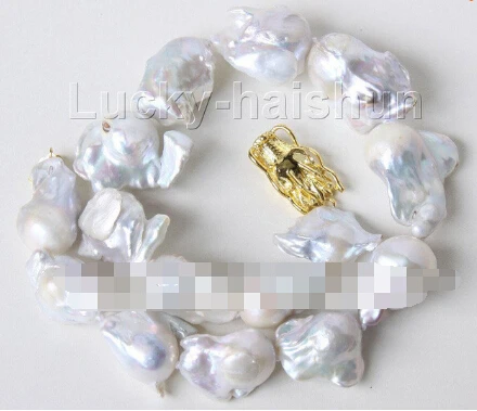 Free shipping >>@ 905 luster 18" 32mm white Reborn keshi pearls necklace dragon clasp
Free shipping >>@ 905 luster 18" 32mm white Reborn keshi pearls necklace dragon clasp