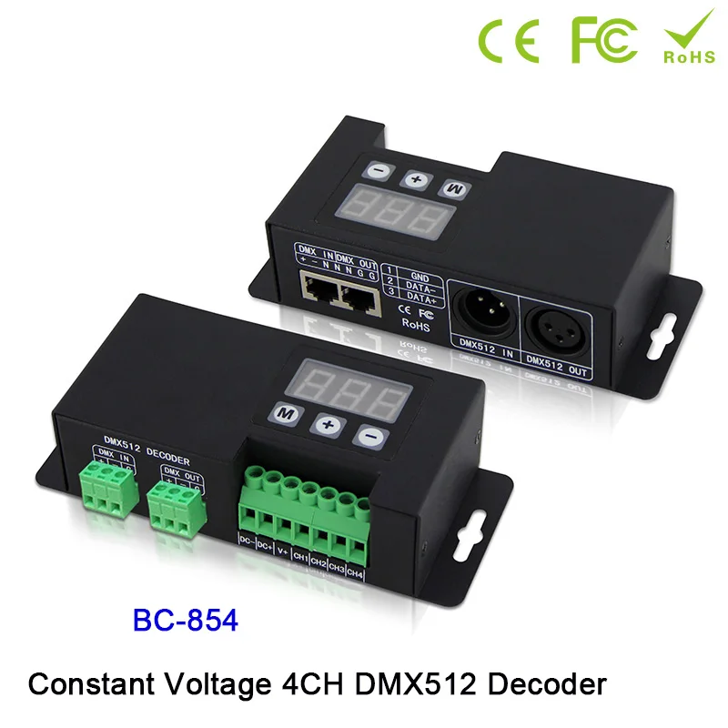 BC-854/BC-854-CC Led CC/CV 4CH DMX512 Decoder DMX address led DMX512 controller DMX512 signal drive for led lamp light
BC-854/BC-854-CC Led CC/CV 4CH DMX512 Decoder DMX address led DMX512 controller DMX512 signal drive for led lamp light