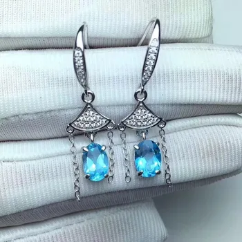 natural blue topaz drop earrings 925 silver Natural gemstone women fashion Fringed fan drop earrings jewelry for woman party
natural blue topaz drop earrings 925 silver Natural gemstone women fashion Fringed fan drop earrings jewelry for woman party