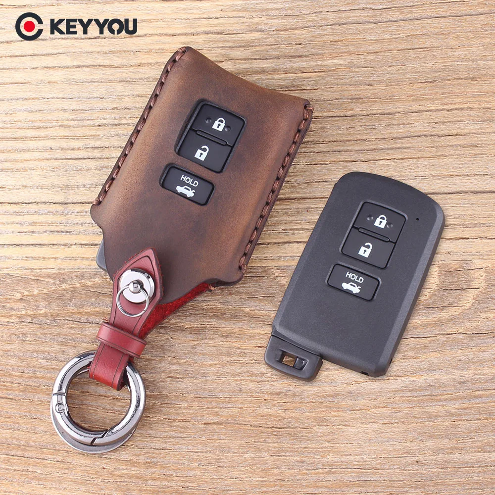 KEYYOU Genuine Leather Key Shell For Toyota Camry Corolla Avalon Rav4 Land Cruiser Car Remote Key Holder Protector 3 Button Key
KEYYOU Genuine Leather Key Shell For Toyota Camry Corolla Avalon Rav4 Land Cruiser Car Remote Key Holder Protector 3 Button Key