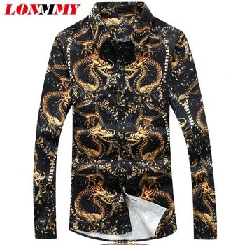 LONMMY Long sleeve shirts for men Dragon print blusas camisa masculina men clothes casual shirts men dress blouses slim fit 2018
LONMMY Long sleeve shirts for men Dragon print blusas camisa masculina men clothes casual shirts men dress blouses slim fit 2018