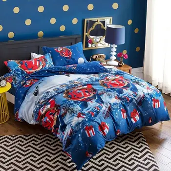 New Christmas Bedding Set Cartoon Printed Santa Claus and Elk Blue Santa 2-3Pcs Duvet Cover and Pillowcase healthy soft for baby 
New Christmas Bedding Set Cartoon Printed Santa Claus and Elk Blue Santa 2-3Pcs Duvet Cover and Pillowcase healthy soft for baby