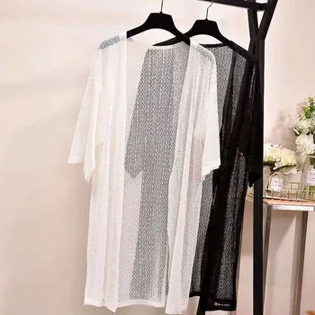 Summer New Coat Medium Long Air Conditioning Shirt Ice Silk Sweater Sunscreen Cardigan Women Thin Section Ponchos
Summer New Coat Medium Long Air Conditioning Shirt Ice Silk Sweater Sunscreen Cardigan Women Thin Section Ponchos