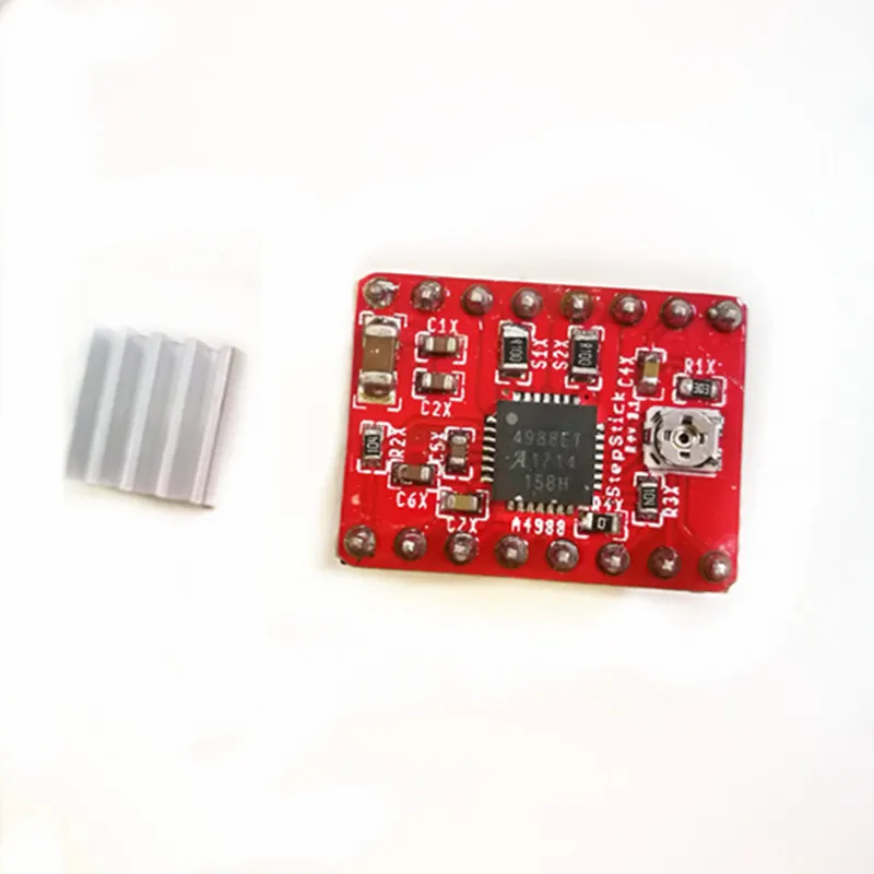Newest 1PCS A4988 StepStick Stepper Driver+Heatsink for Reprap Pololu 3D Printer Motor Driver Module
Newest 1PCS A4988 StepStick Stepper Driver+Heatsink for Reprap Pololu 3D Printer Motor Driver Module
