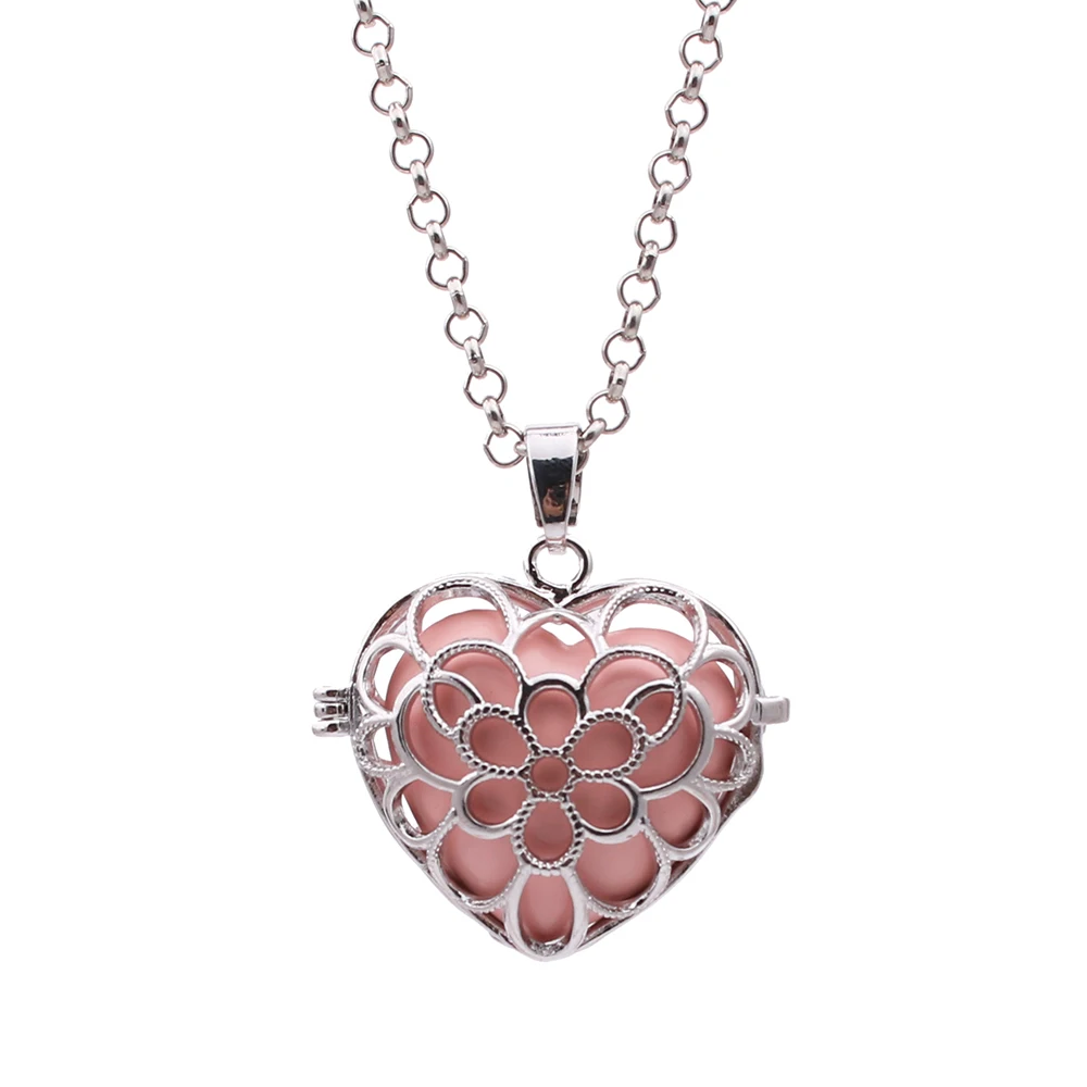 1pc Heart Flower Necklace Mexico Sound Chime Angel Ball Caller Locket Necklace for Essential Oil Diffuser Pregnant Women Gift
1pc Heart Flower Necklace Mexico Sound Chime Angel Ball Caller Locket Necklace for Essential Oil Diffuser Pregnant Women Gift