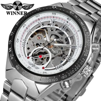 Casual Sport Bezel Silver Waterproof Men Watches WINNER Roman Number Male Watch Luxury Durable Skeleton Automatic Wristwatch
Casual Sport Bezel Silver Waterproof Men Watches WINNER Roman Number Male Watch Luxury Durable Skeleton Automatic Wristwatch