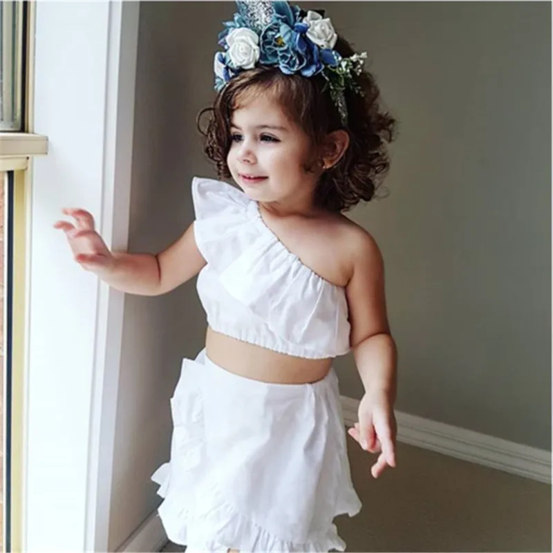 Fashion Princess Toddler Kids Girl Clothes Set Off Shoulder T-shirt Crop Tops+Ruffles Skirt 2PCS Outfits 2018
Fashion Princess Toddler Kids Girl Clothes Set Off Shoulder T-shirt Crop Tops+Ruffles Skirt 2PCS Outfits 2018