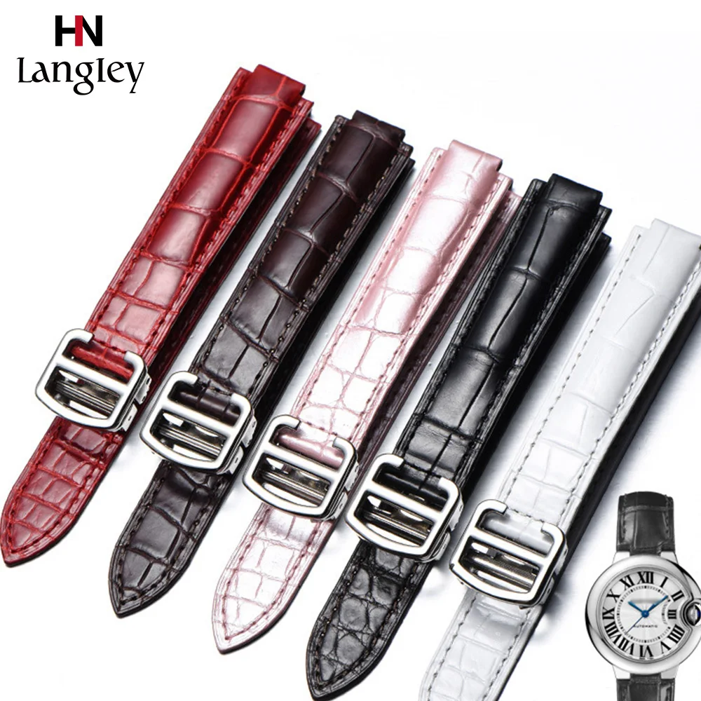 

Genuine Leather Watchband Straps Bamboo Crocodile Skin Convex Mouth Interface 14mm/18mm/20mm Wristwatch Straps Comfortable