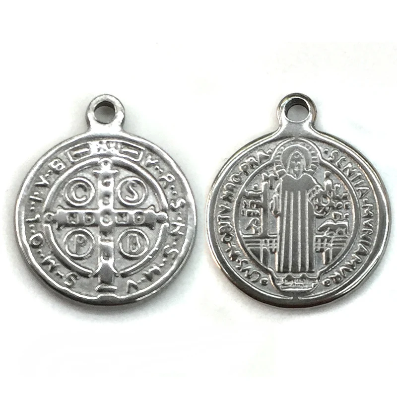 Religious Antique Saint Benedict of Nursia Exorcism Charm Metal Round Cross Medal Tag Stainless Steel Pendant DIY Jewelry 10pcs
Religious Antique Saint Benedict of Nursia Exorcism Charm Metal Round Cross Medal Tag Stainless Steel Pendant DIY Jewelry 10pcs