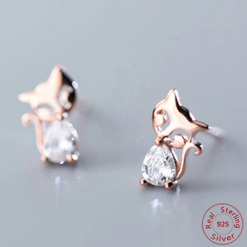 Fashion 925 Silver Rose Gold Color CZ Animal Foxes Small Stud Earrings For Kid Girl Women Child Cute Party Earrings Gift Jewelry
Fashion 925 Silver Rose Gold Color CZ Animal Foxes Small Stud Earrings For Kid Girl Women Child Cute Party Earrings Gift Jewelry