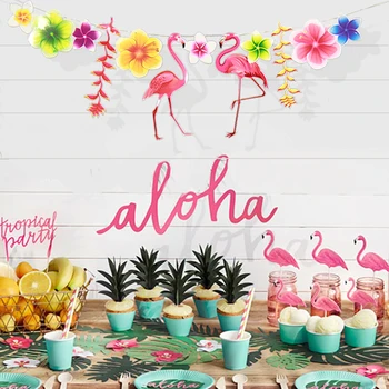 HAOCHU 5sets/lot Flamingo Theme Party Decor Cartoon Hanging Garland Paper Flag Banner Green Monstera Leaf Pink Flower Print
HAOCHU 5sets/lot Flamingo Theme Party Decor Cartoon Hanging Garland Paper Flag Banner Green Monstera Leaf Pink Flower Print