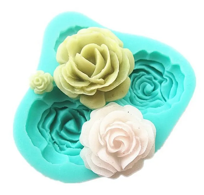 

3D Rose Flower Silicone Mold Fondant Gift Cake Decorating Chocolate Cookie Fimo Polymer Clay Resin Baking Molds For Cake