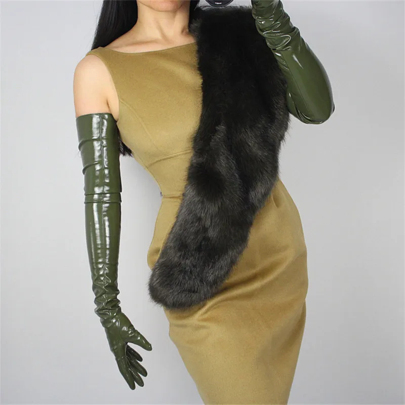 2020 Woman's Gloves Patent Leather PU Gloves Female Army Green Simulation Leather Bright Leather Dance Party Cosplay P1370-10
2020 Woman's Gloves Patent Leather PU Gloves Female Army Green Simulation Leather Bright Leather Dance Party Cosplay P1370-10