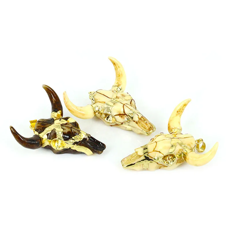 golden goat cow Bulls skull head stone charms unisex pendants necklace for women man handmade material for jewelry making
golden goat cow Bulls skull head stone charms unisex pendants necklace for women man handmade material for jewelry making