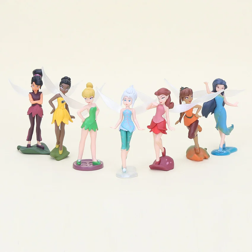 

Cute Tinker Bell PVC figure dolls Tinkerbell Fairy Zarina Rosetta Waves Fawn PVC Action Figure Collection Decor Toys